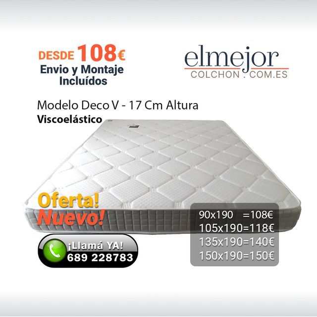 Colchon Viscoelastico HR Tejido Stretch Malaga