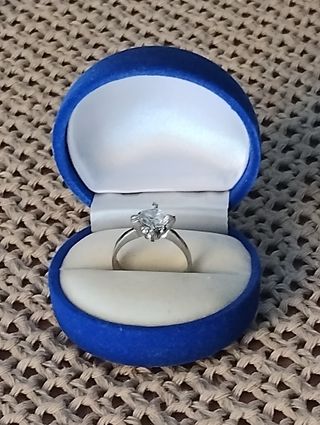 Anillo solitario plata 925 y circonita 