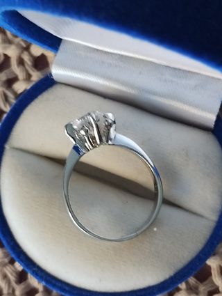 Anillo solitario plata 925 y circonita 