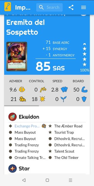 Keyforge mazzo SAS 85