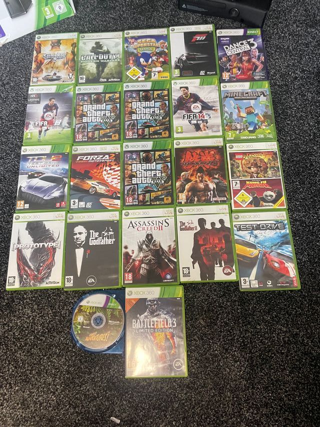 Xbox-360+2 mandos+juegos+volante de x-box ferrari