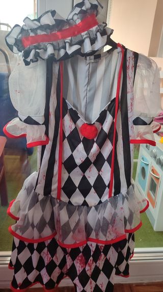 Disfraz harlequin sangrienta niña