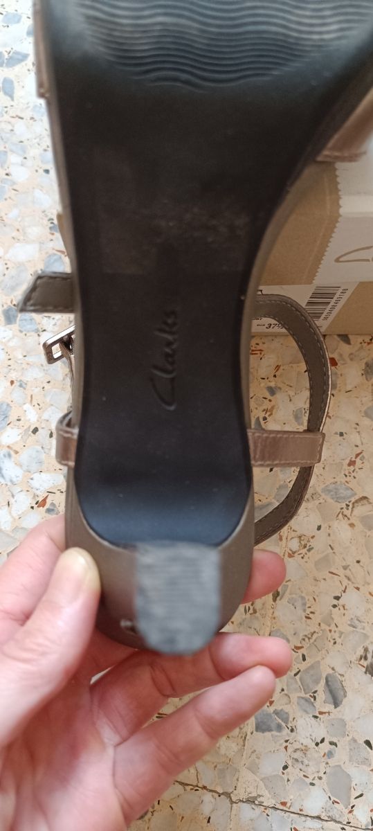 Tacones Clarks, 37,5, gris peltre, piel