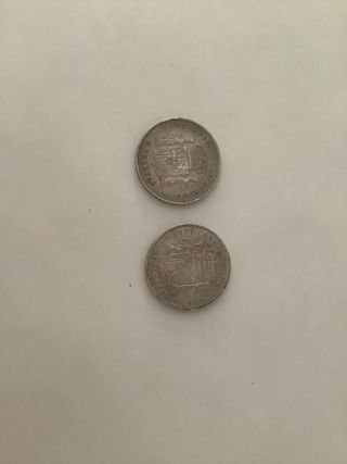 Monedas de plata Alfonso XIII, 1889 y 1898