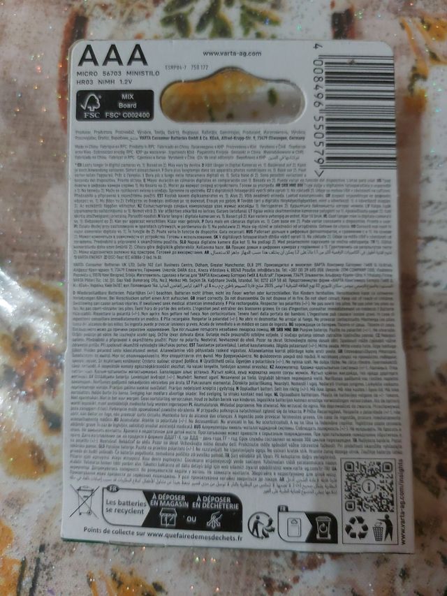 Batterie Ministilo Varta Ricaricabili AAA 800 mAh