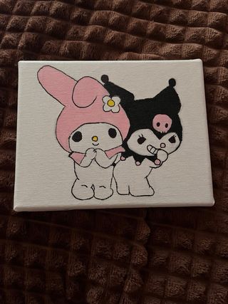 Lienzo de kuromi y mymelody