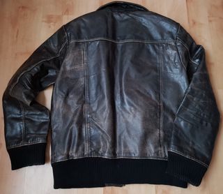 Cazadora de cuero envejecido, Vintage 