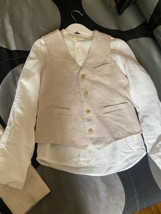 traje de comunion(camisa+chaleco+america+zapatilla