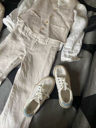 traje de comunion(camisa+chaleco+america+zapatilla