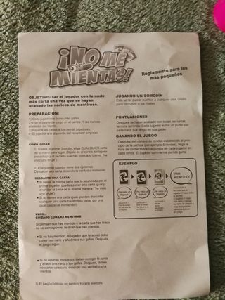 NO ME MIENTAS juego infantil 
