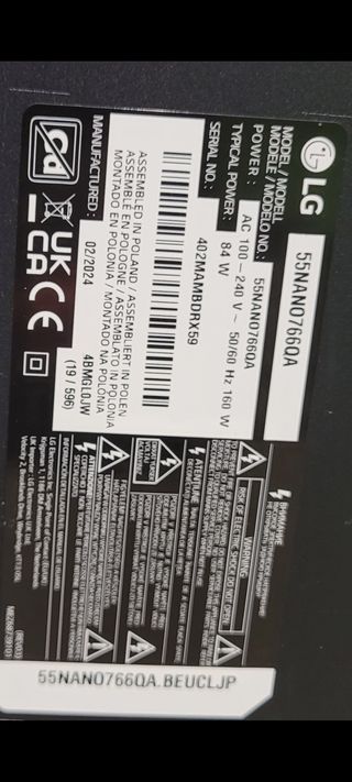 Piezas tv LG 55 PULGADAS 
