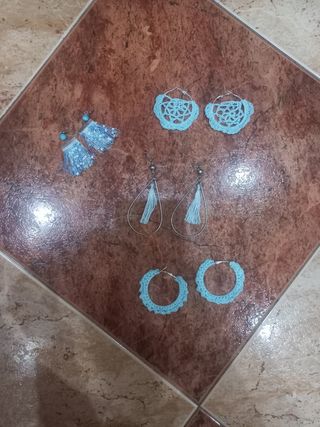 Pendientes flamenca azules