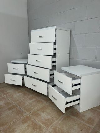 CAJONERA SINFONIER +2 MESITAS DE NOCHE BLANCO