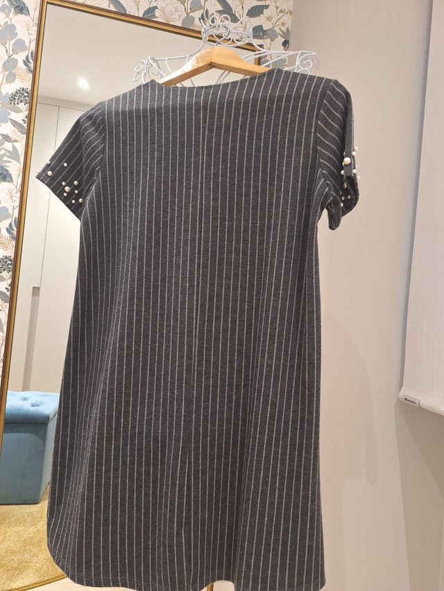 Vestido rayas con detalles en las mangas