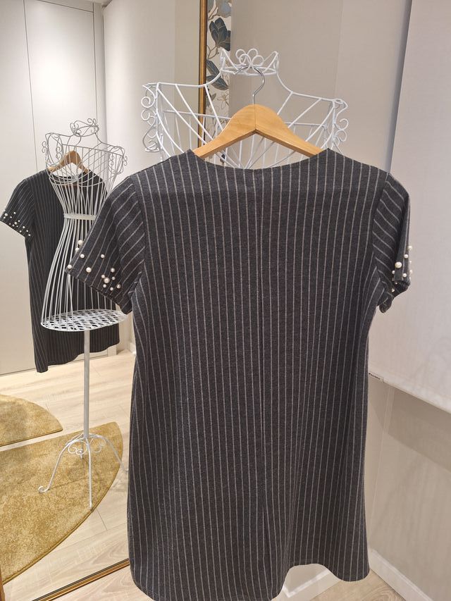 Vestido rayas con detalles en las mangas