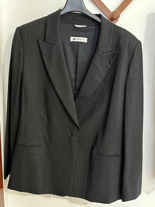 Tailleur gessato in lana Persona