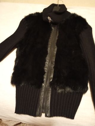 Chaqueta de punto y pelo