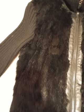 Chaqueta de punto y pelo