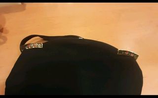 Bolso de piel de ante negro 