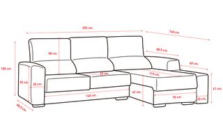 SOFA CHAISE LOUNGE ALMA + ENVÍO GRATIS