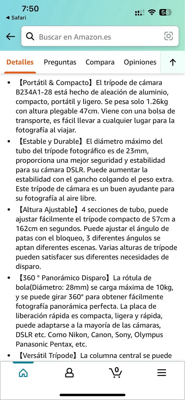 Tripode fotografia K&F Concept TM2324