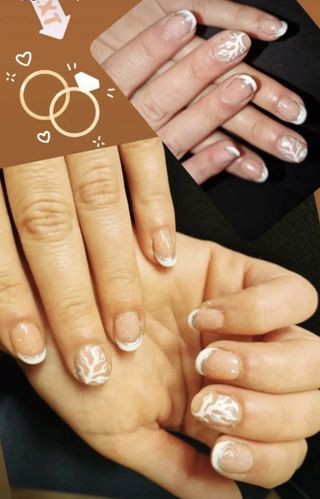 Manicura semipermante de lámpara.Esmaltado de uñas