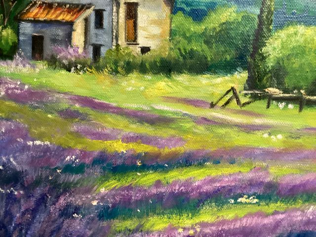 Cuadro pintura al óleo de Provence Lavanda