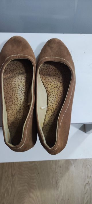 2 Bailarinas terciopelo Camel y granate