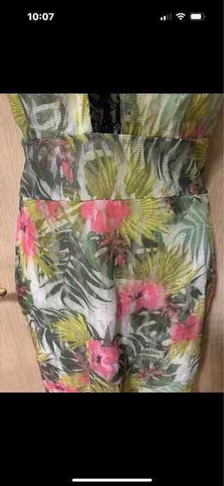 Vestito corto pizzo e fiori GUESS