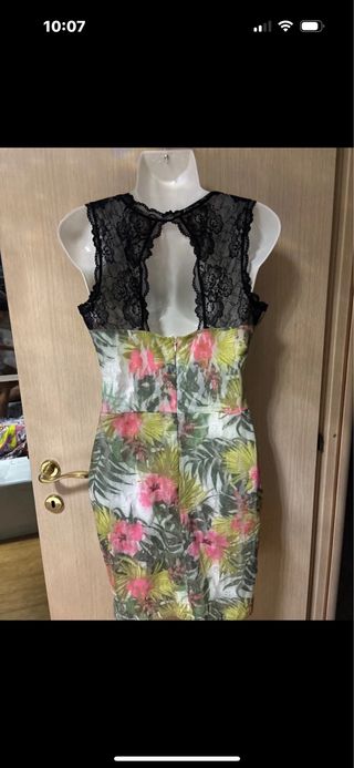 Vestito corto pizzo e fiori GUESS