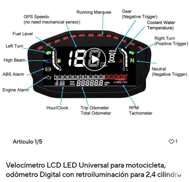 Velocímetro para motocicleta universal 