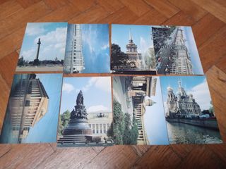 8 cartoline vintage san pietroburgo, nuove