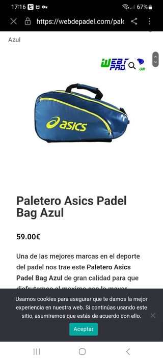 Paletero  padel asics