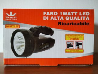Faro Torcia Ricaricabile 1 Watt Led Alta Qualità