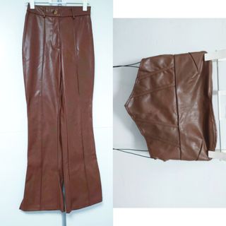 Pantalón y top popiel cuero marron