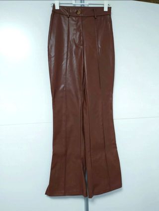 Pantalón y top popiel cuero marron