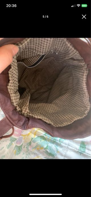 Borsa in pelle a secchiello