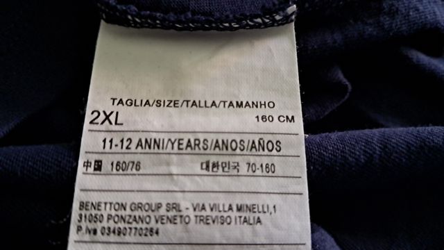 Camiseta nansa larga Benetton 11-12