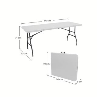 Mesa Plegable Jardin Rectangular 180x74x74 cm