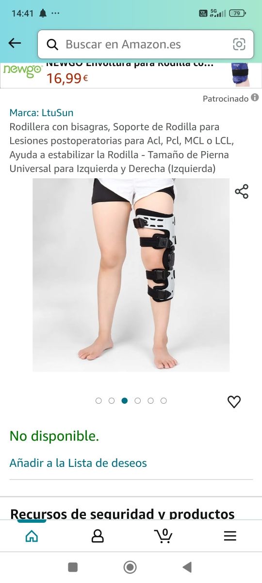 Rodillera ortopédica talla universal