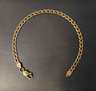 Promoción!! PULSERA BARBADA DOBLE  ORO 18K