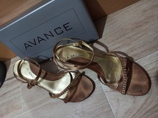 Zapatos de fiesta marrón dorado 