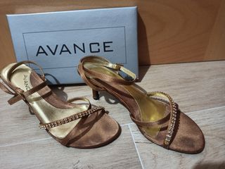 Zapatos de fiesta marrón dorado 