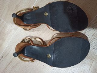 Zapatos de fiesta marrón dorado 