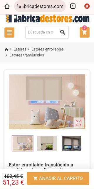 Estor enrollable color Marfil
