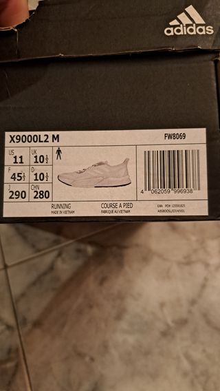 Adidas X9000L2 talla 45⅓ a estrenar con factura 