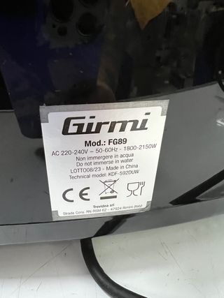 Girmi FG89 EcoFrit XXL Freidora de aire