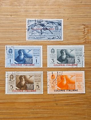 Francobolli Colonie Italiane 1932 Dante Alighieri