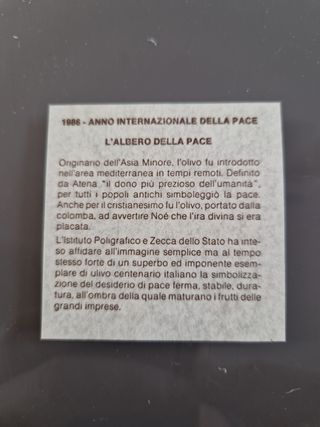 500 Lire Moneta argento zecca 1986 Pace