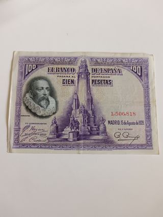 Billete de 100 pesetas año 1928